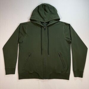 Mack Weldon Full Zip Hoodie Mens XL Green Stretch Pockets Drawstring Logo *STAIN